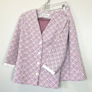 Vintage Matching Suit Skirt Set Plaid